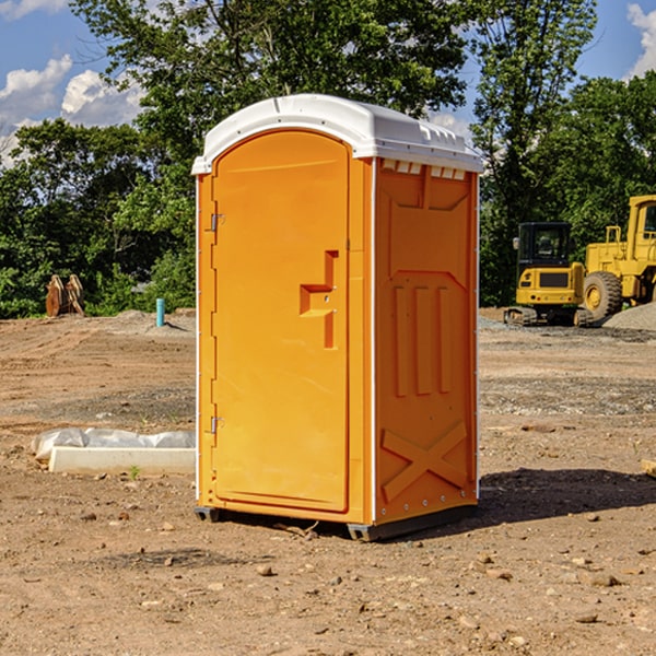 how often are the porta potties cleaned and serviced during a rental period in Lakes of the North